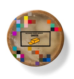 "Government Cheese: Brick of Gold" Native-inspired patterns painted on hand drum