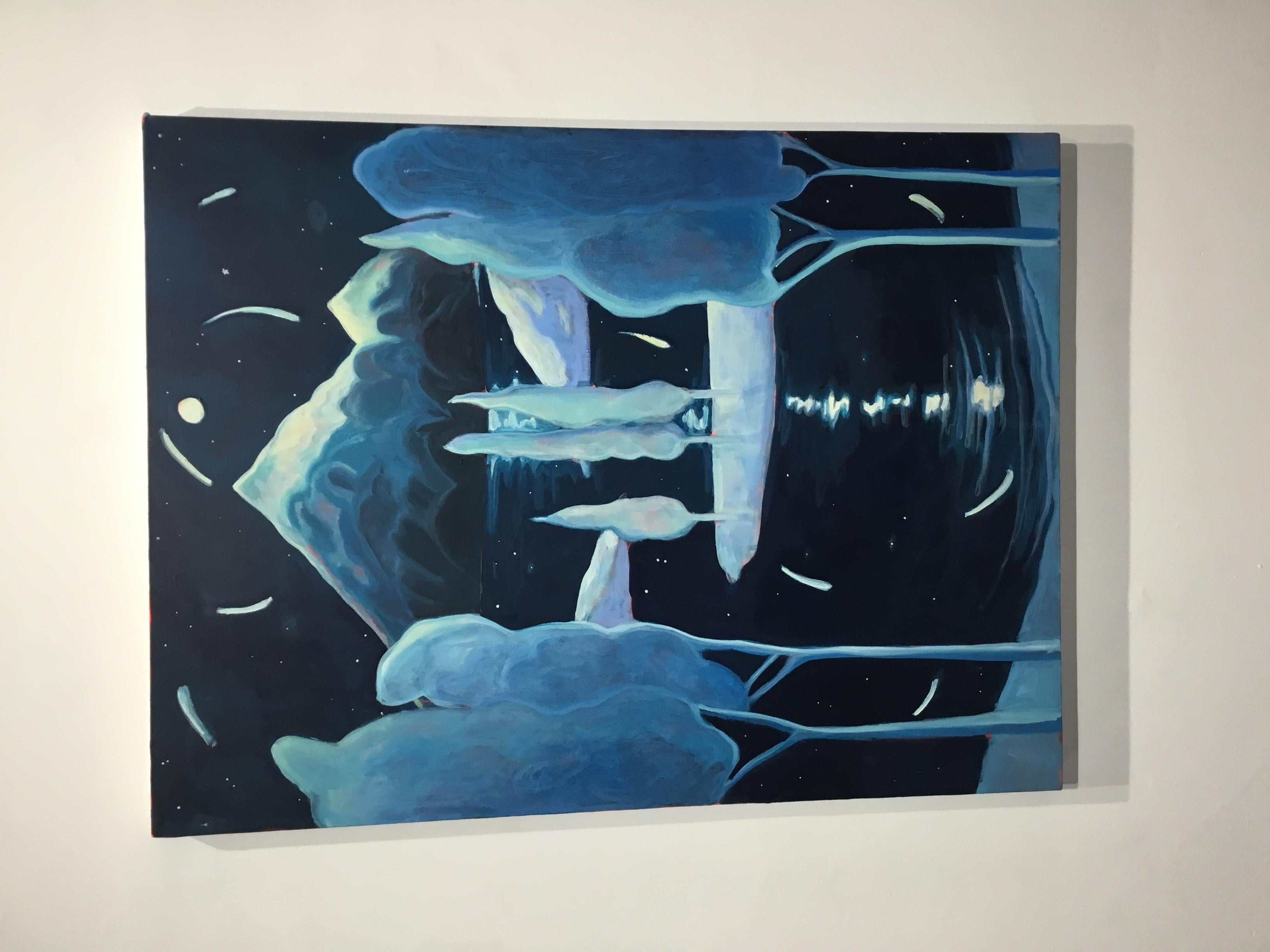 A High Hush (Schwarz), Figurative Painting, von Danielle Winger