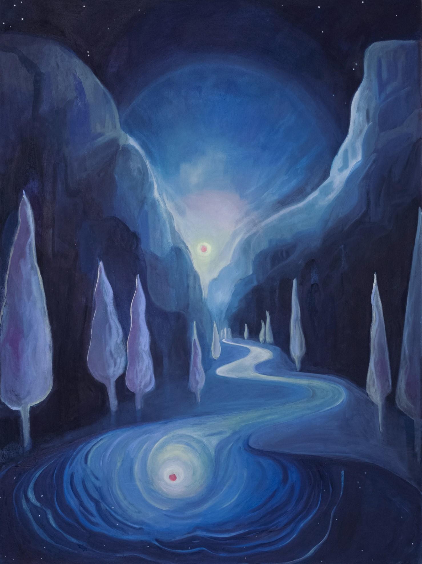 Figurative Painting de Danielle Winger - Cañón Negro