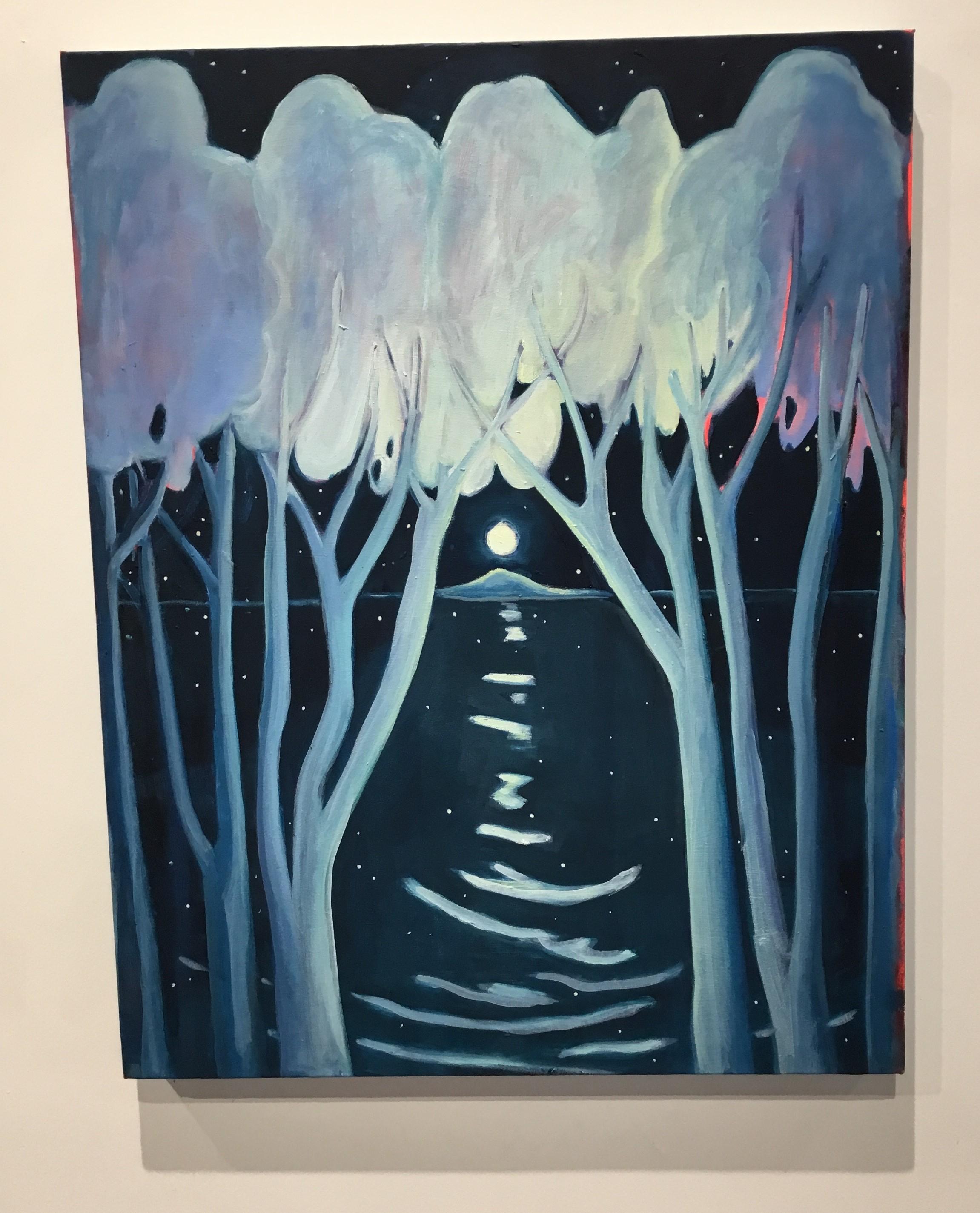 Brillante como el agua - Landscape Painting Púrpura de Danielle Winger