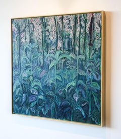 Danielle Winger - Nite, Nite, Night Light- Canvas, Oil Paint, Painting, Blue, Green, Leaves Nite, Nite, Night Light- Canvas, Oil Paint, Painting, Blue, Green, Leaves