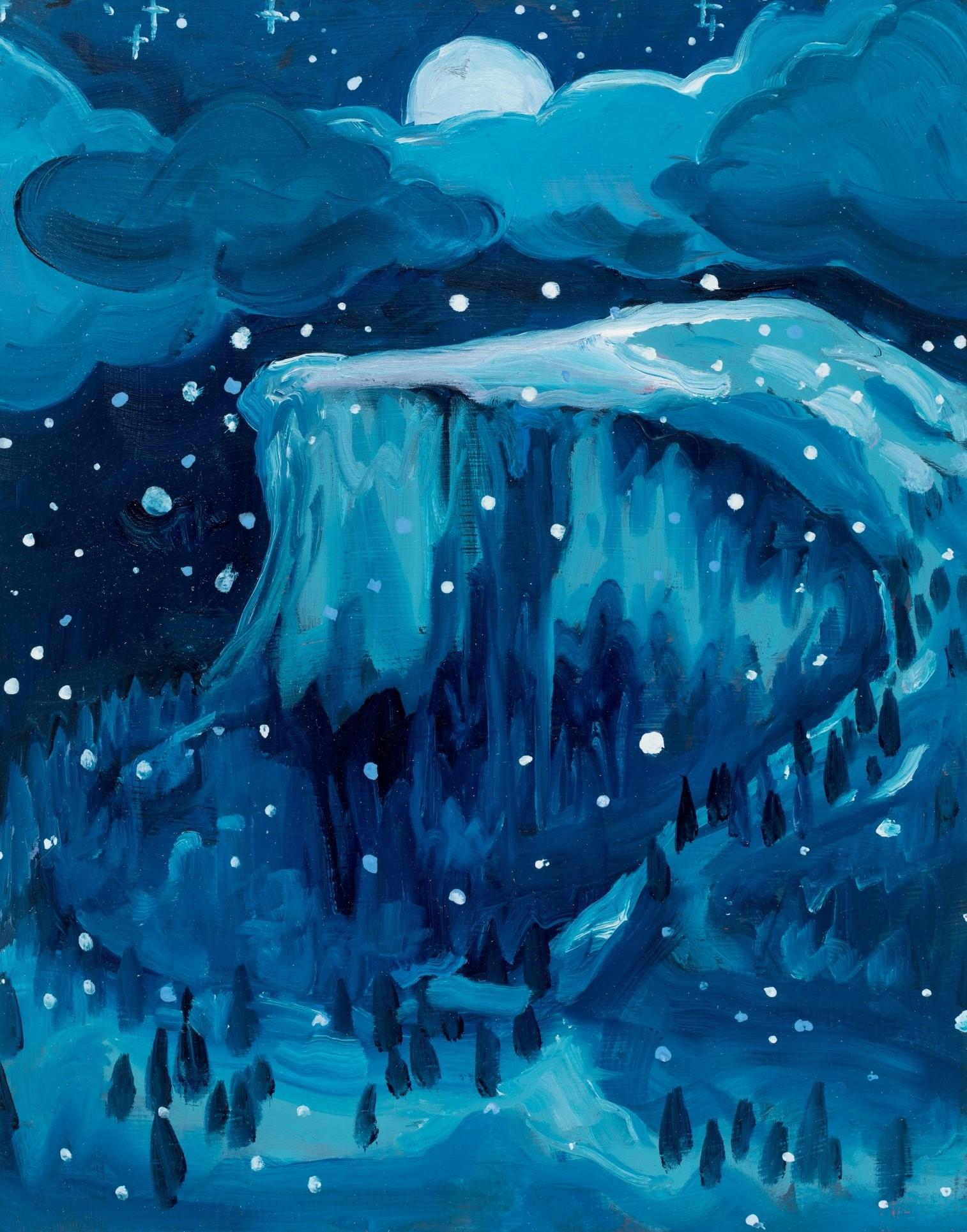 Star Above and Snow Below and Still I Cannot Go - Painting by Danielle Winger
