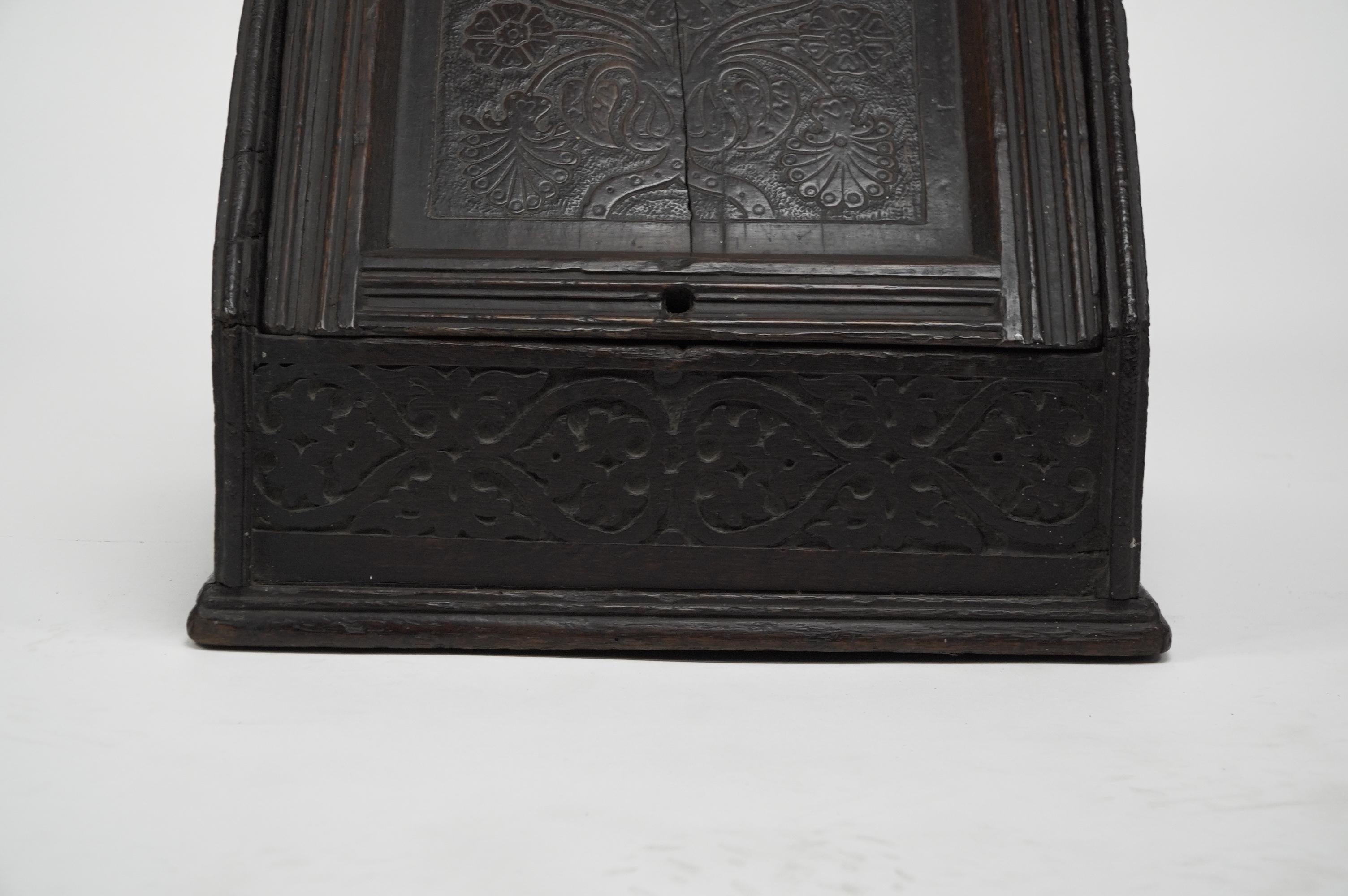 Danier Cottier (style of). An Aesthetic Movement dark oak coal box For Sale 13