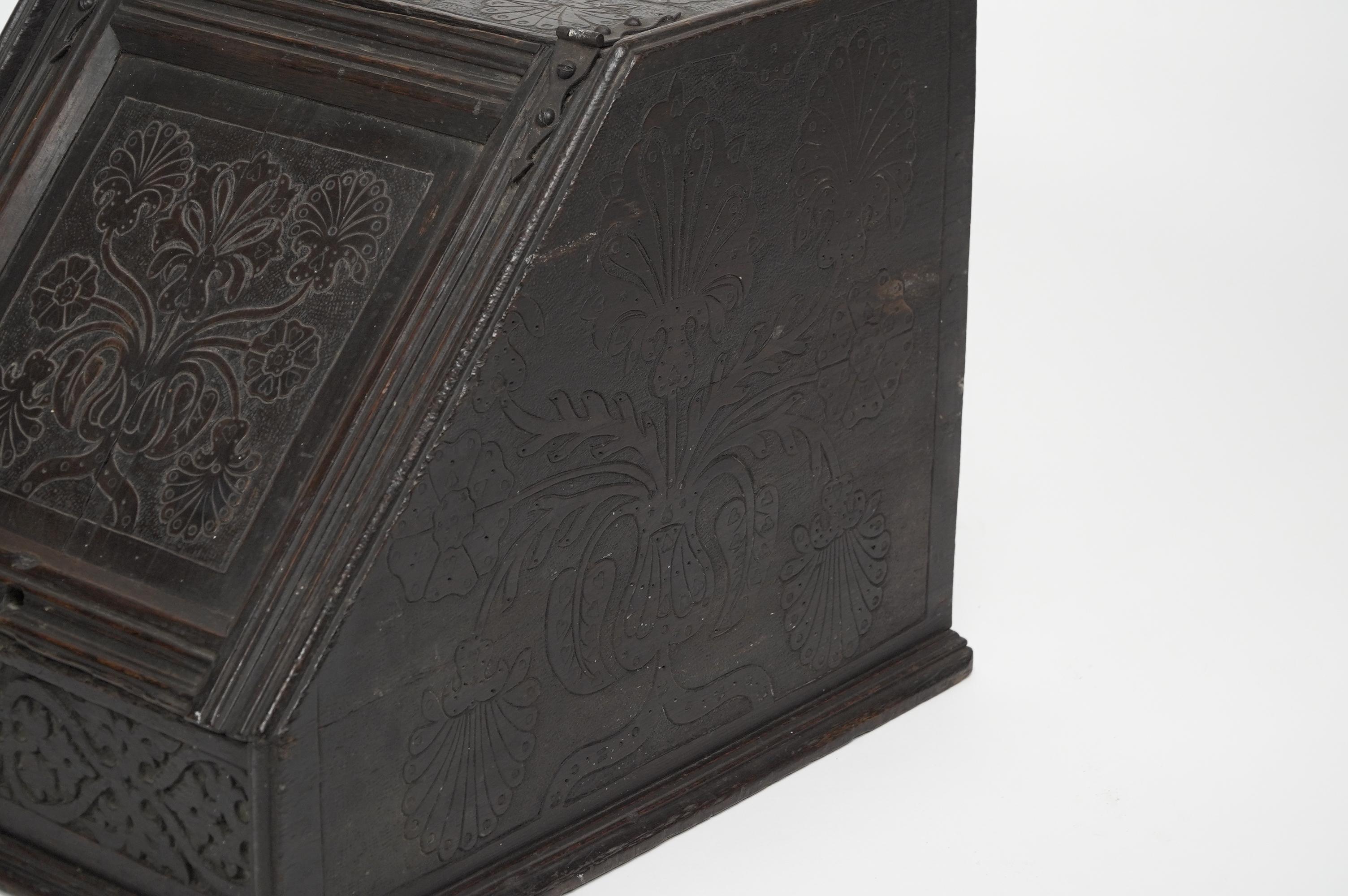 Danier Cottier (style of). An Aesthetic Movement dark oak coal box For Sale 11