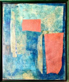 Expresionista abstracto francés de técnica mixta, Sinfonía en azul y rojo