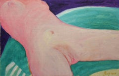 Female Nude - Original Oil Painting by Danilo Bergamo - 1964