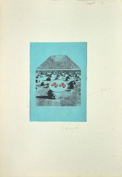 Composition - Original Etching on Cardboard by Danilo Bergamo - 1970s