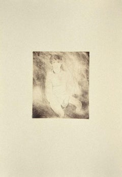 Figure - Gravure originale sur carton de Danilo Bergamo - années 1980