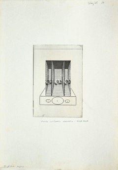 Roses - Original-Radierung auf Karton von Danilo Bergamo - 1970er Jahre