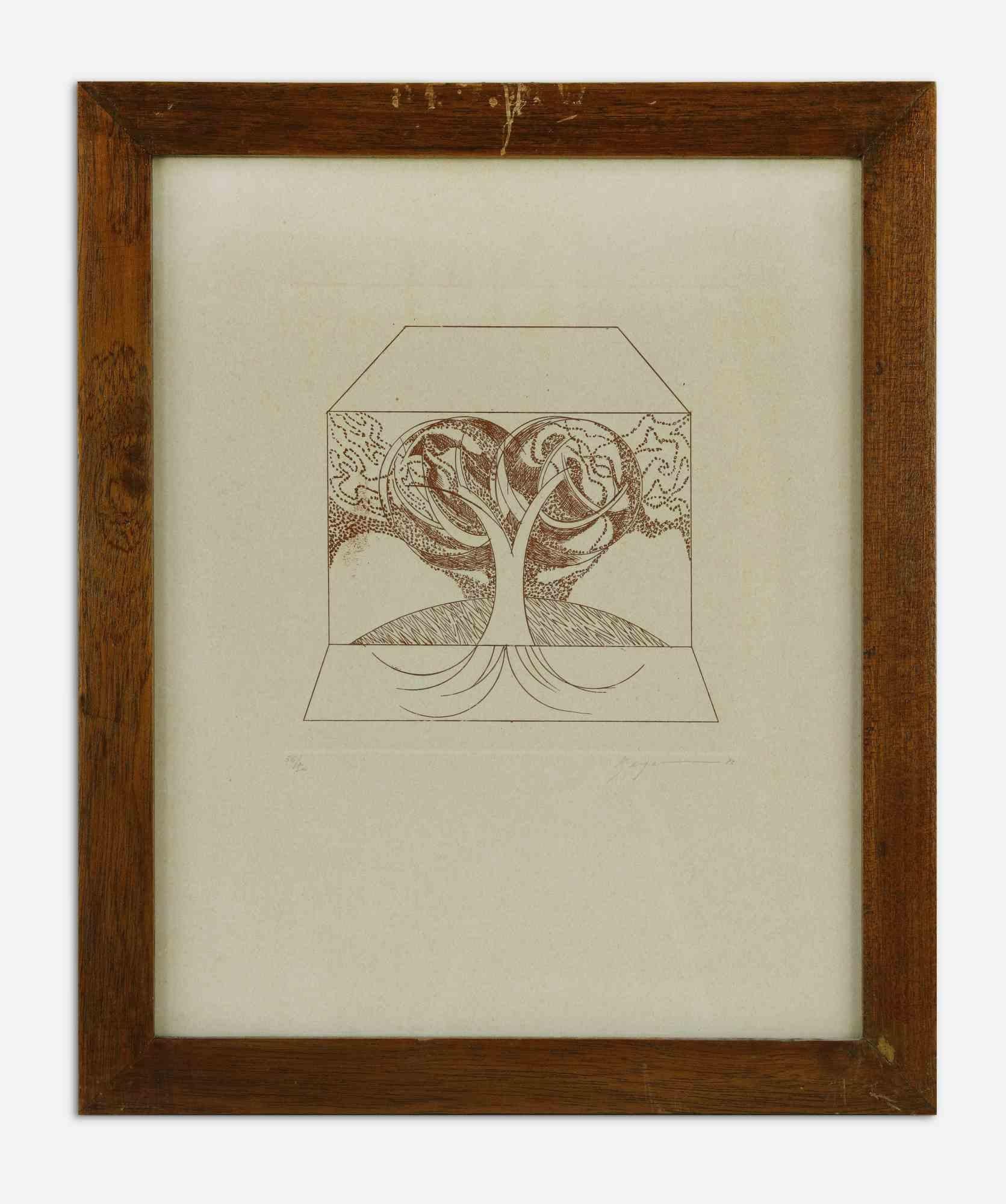 Tree of Life - Etching on Cardboard by Danilo Bergamo - 1983 For Sale 2
