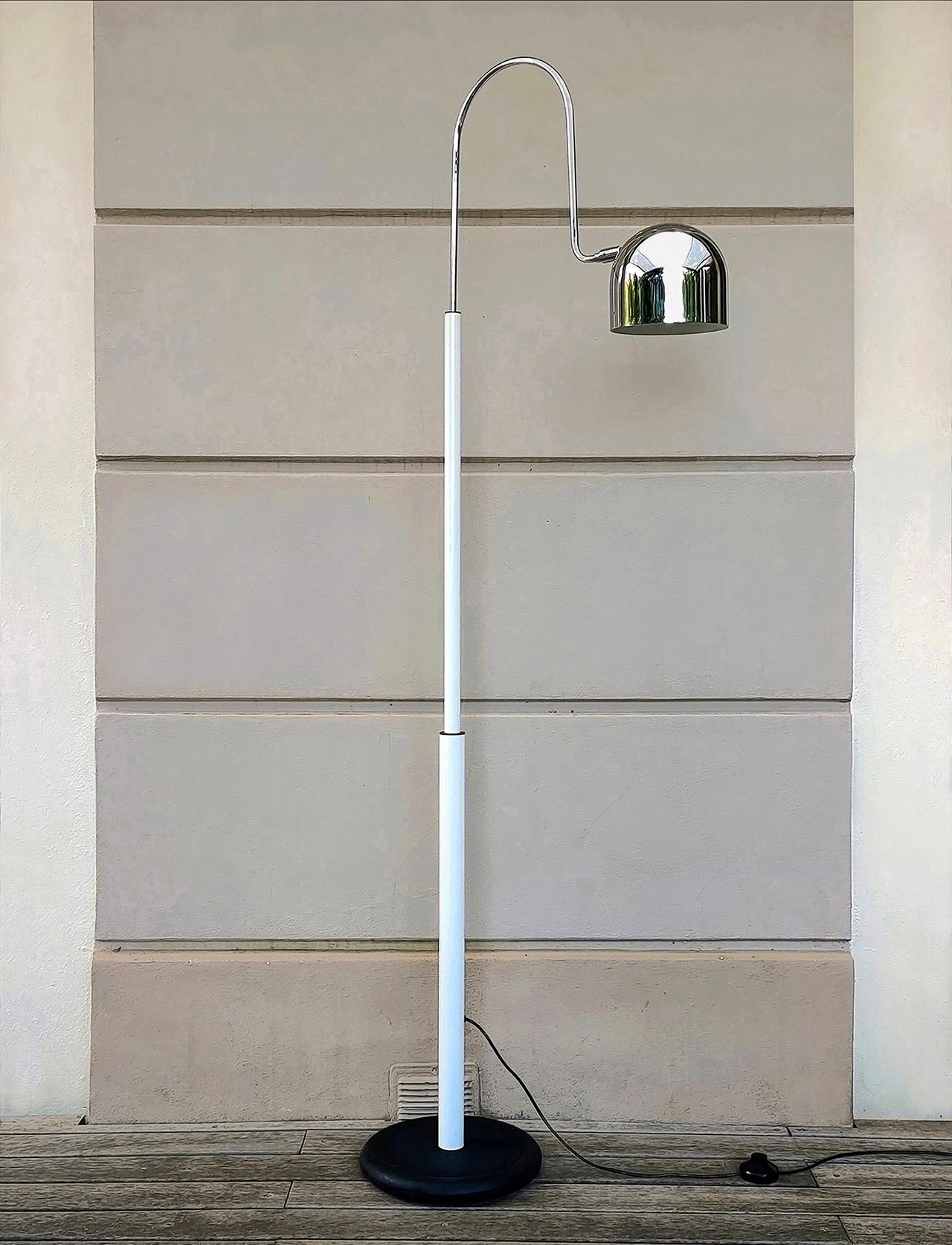 Mid-Century Modern Danilo & Corrado Aroldi Bridge Floor Lamp in Metal by Stilnovo 1970s Italy  For Sale