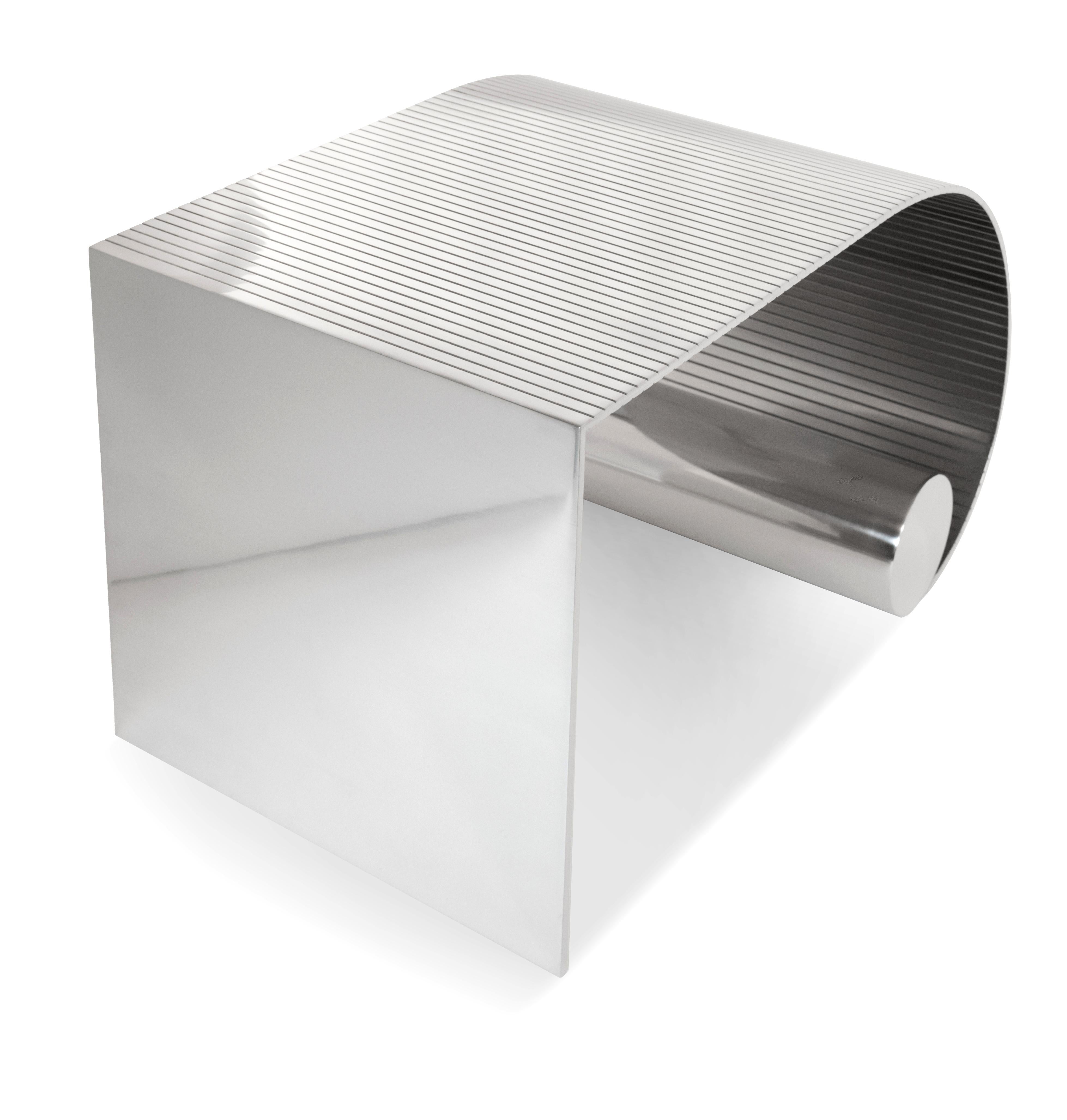 Contemporary DANILO Etched Metal Side Table by OA For Sale