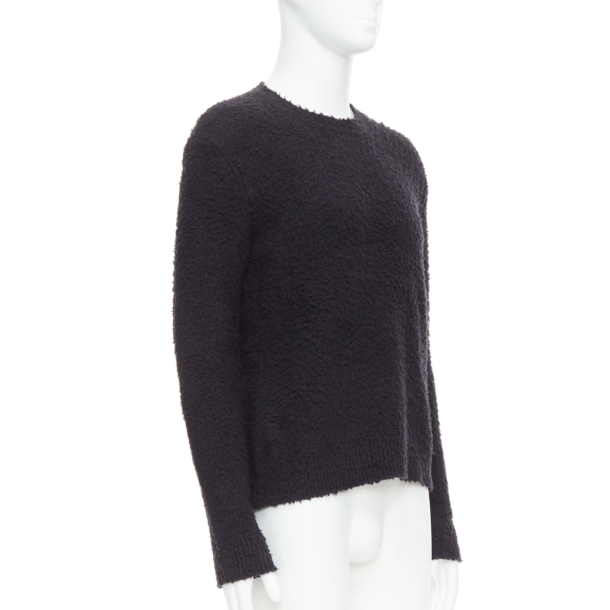 DANILO PAURA 2020 Errol Pullover aus schwarzer, shaggy Baumwolle  S (Schwarz) im Angebot