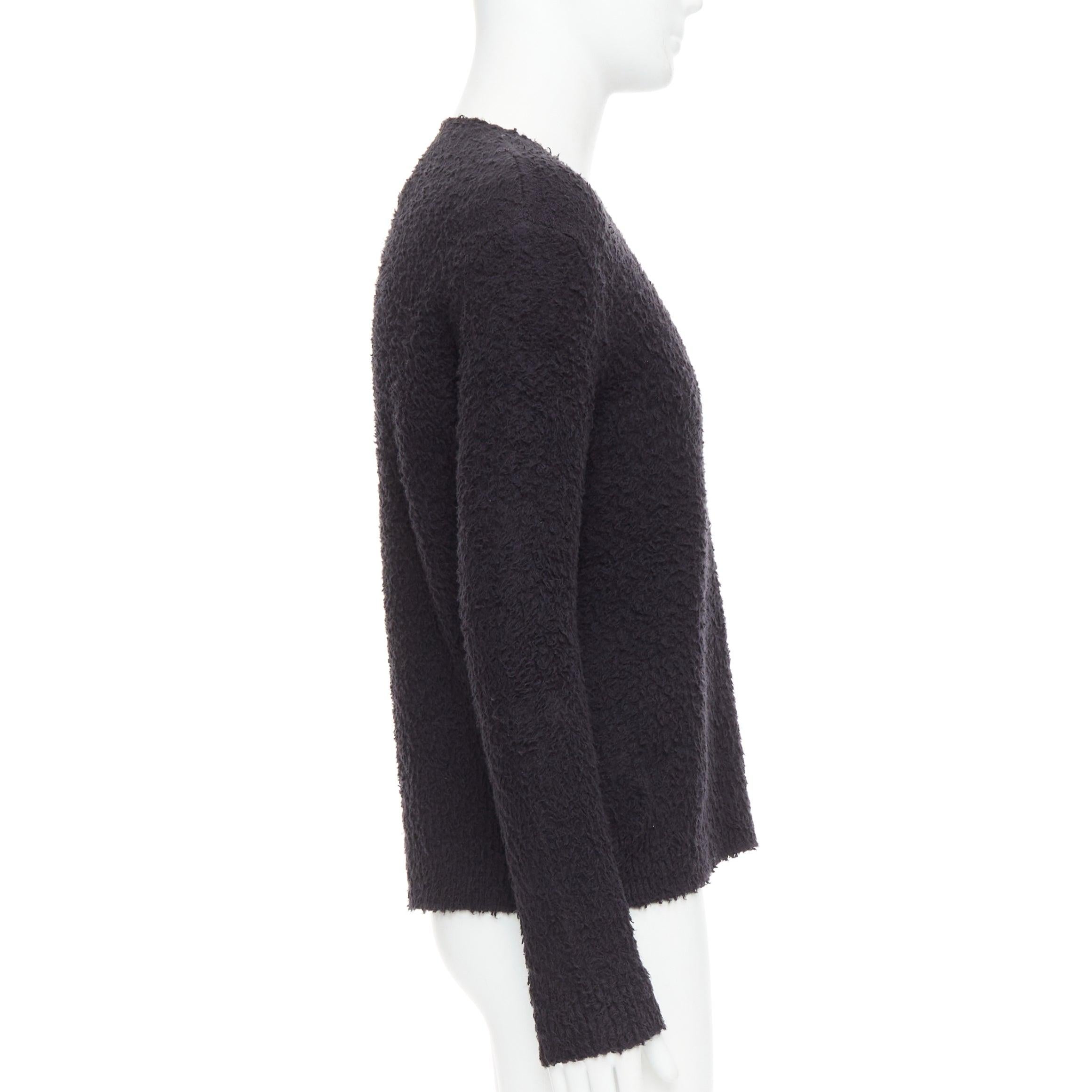 DANILO PAURA 2020 Errol Pullover aus schwarzer, shaggy Baumwolle  S im Zustand „Neu“ im Angebot in Hong Kong, NT