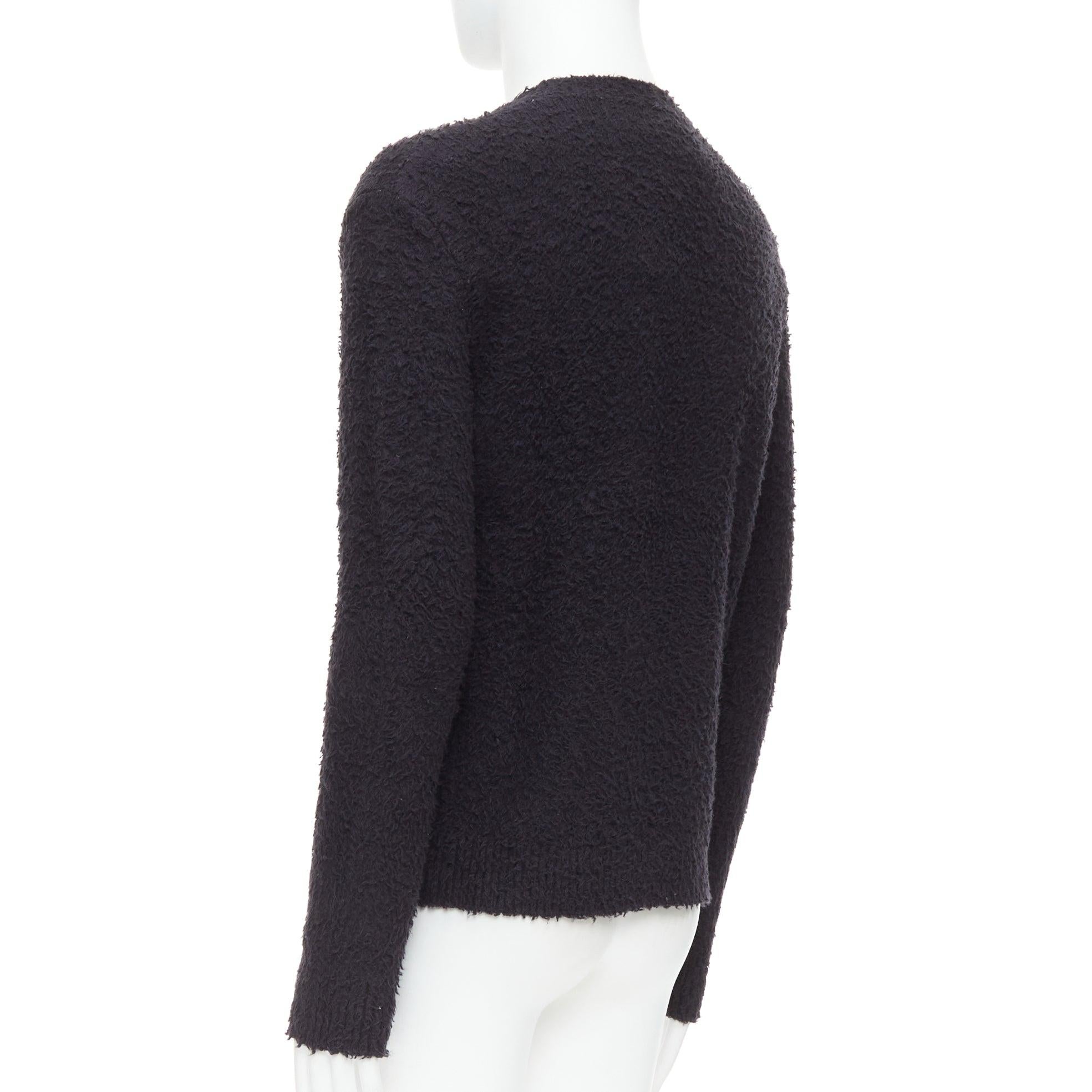 DANILO PAURA 2020 Errol Pullover aus schwarzer, shaggy Baumwolle  S im Angebot 1