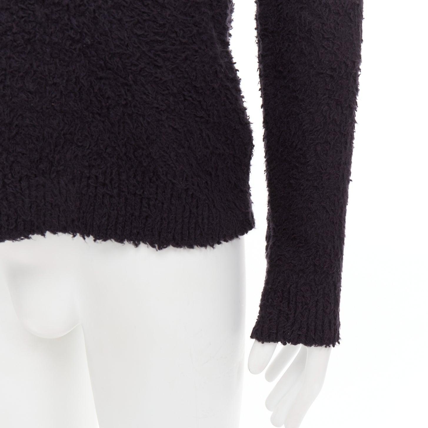 DANILO PAURA 2020 Errol Pullover aus schwarzer, shaggy Baumwolle  S im Angebot 2