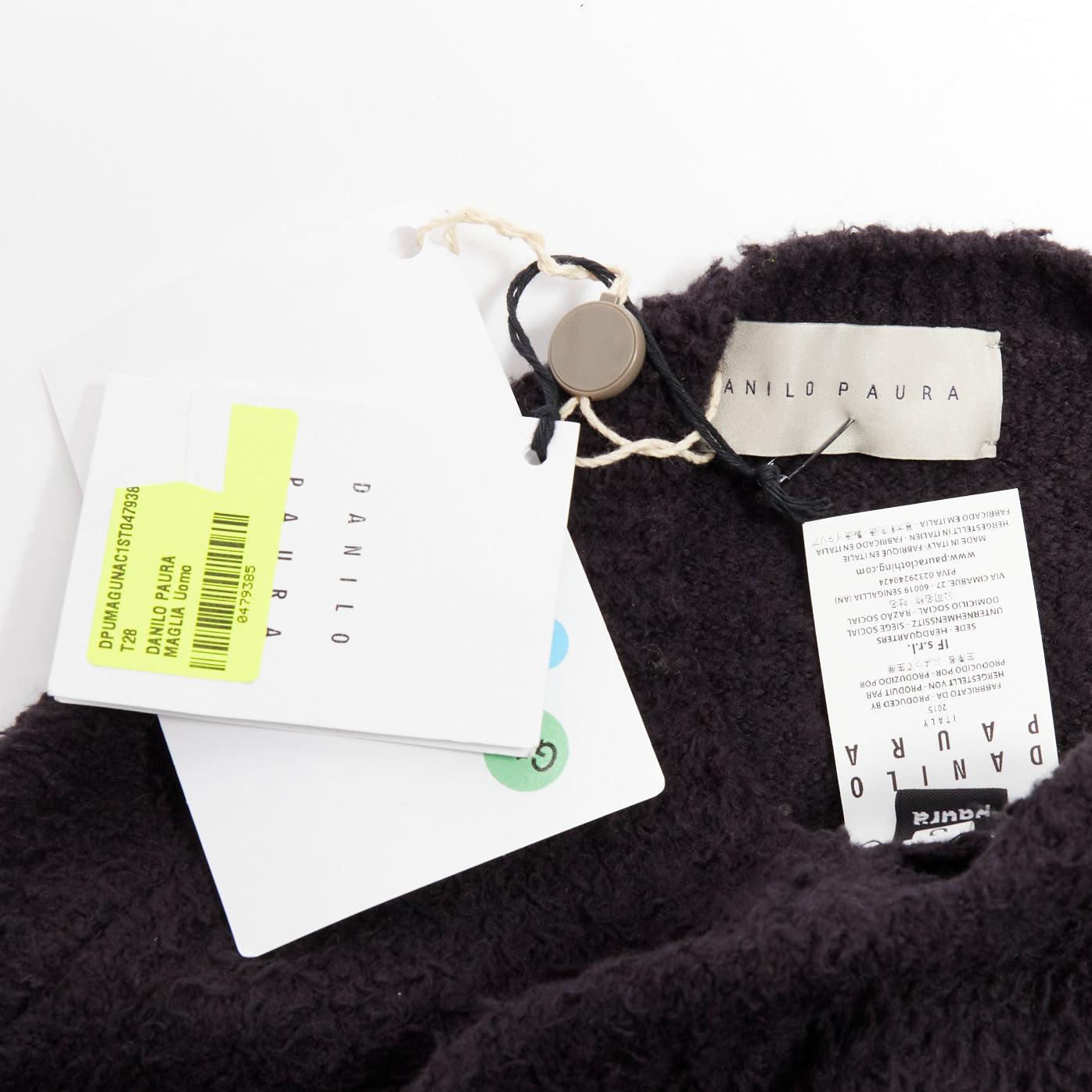 DANILO PAURA 2020 Errol Pullover aus schwarzer, shaggy Baumwolle  S im Angebot 3