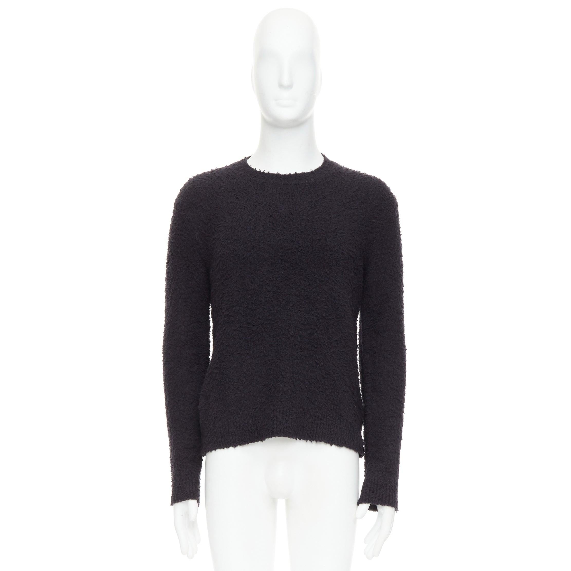 DANILO PAURA 2020 Errol Pullover aus schwarzer, shaggy Baumwolle  S im Angebot 4