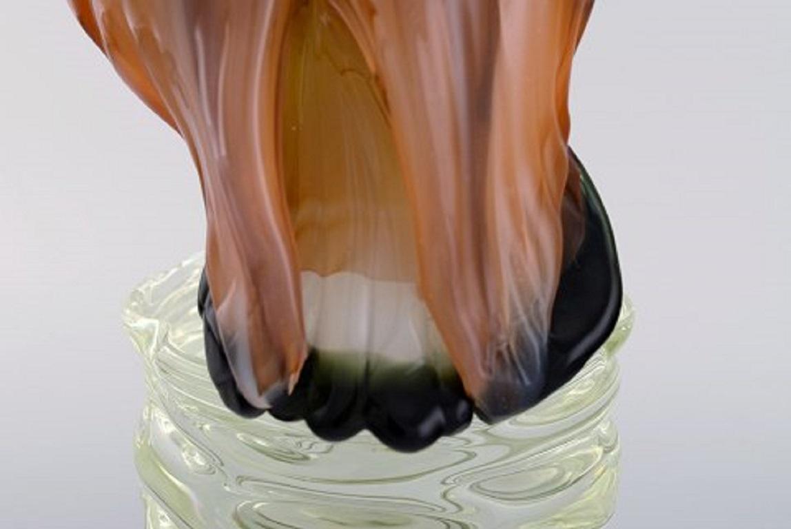 Italian Danilo Zanella for Murano, Large Sculpture in Mouth-Blown Art Glass, Eagle