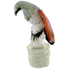 Danilo Zanella for Murano, Large Sculpture in Mouth-Blown Art Glass, Eagle