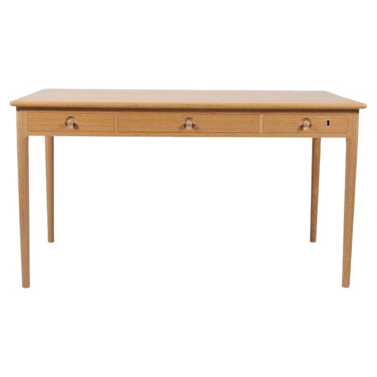 Danish Modern Oak Hans Wegner Writing Desk For Sale at 1stDibs