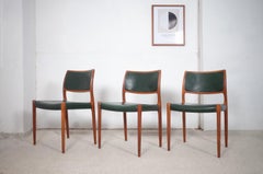 Dänische Modell 80 Esszimmerstühle aus Teak von Niels O. Møller 1960er Jahre