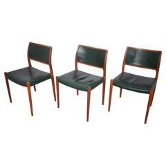 Dänische Modell 80 Esszimmerstühle aus Teak von Niels O. Møller 1960er Jahre