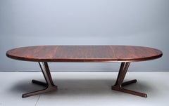 Table à manger ovale danoise extensible pour 12 personnes + rallonges – Collection Interform