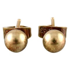 Danish 14 Karat Gold Studs, Mid-1900s