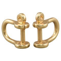 Danish 14K Gold Heavy Minimalist Cufflinks by Ole Lyngguaard of Copenhagen