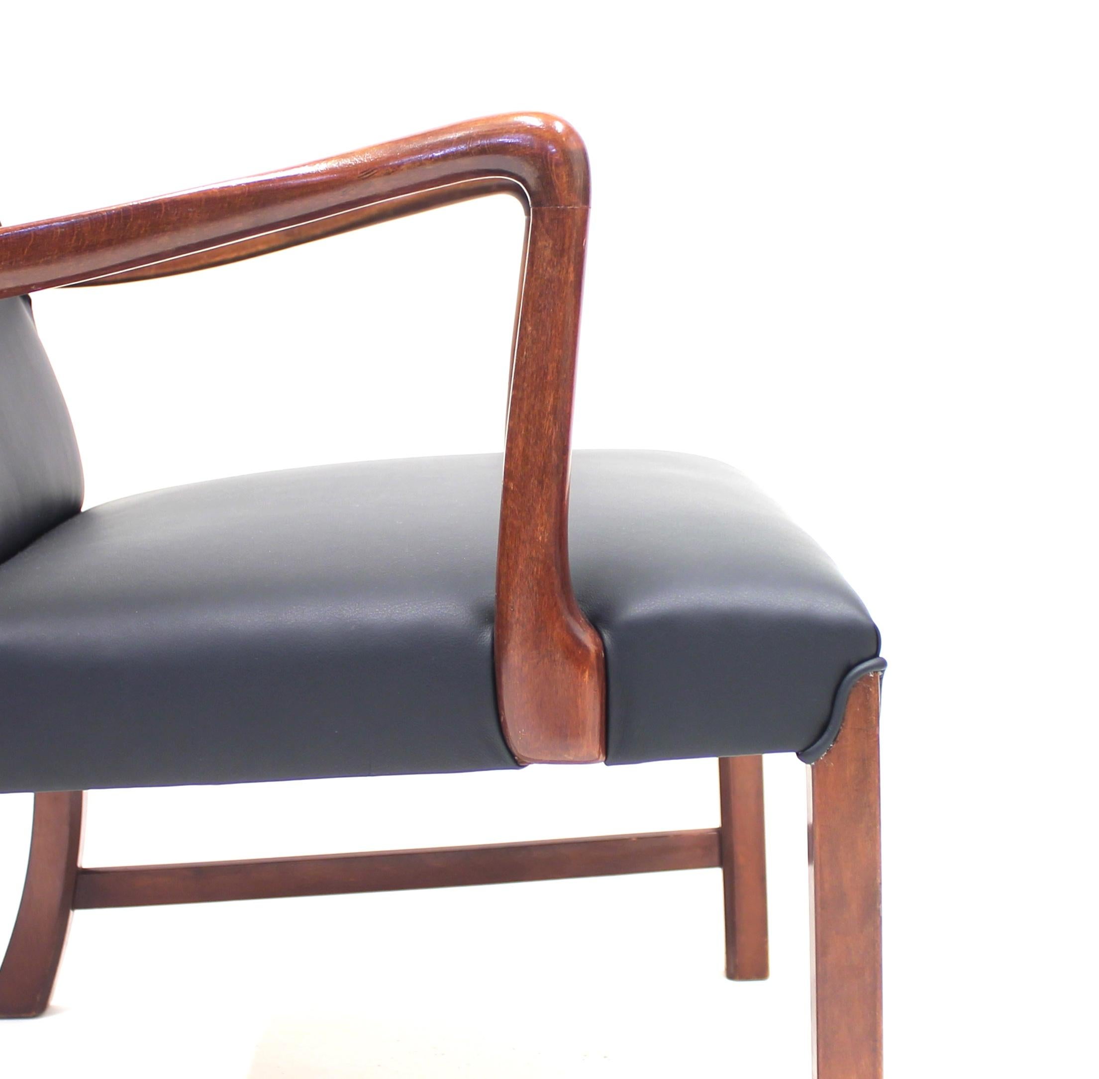 Danish 1756 Easy Chair by Ole Wanscher for Fritz Hansen, 1940s 4