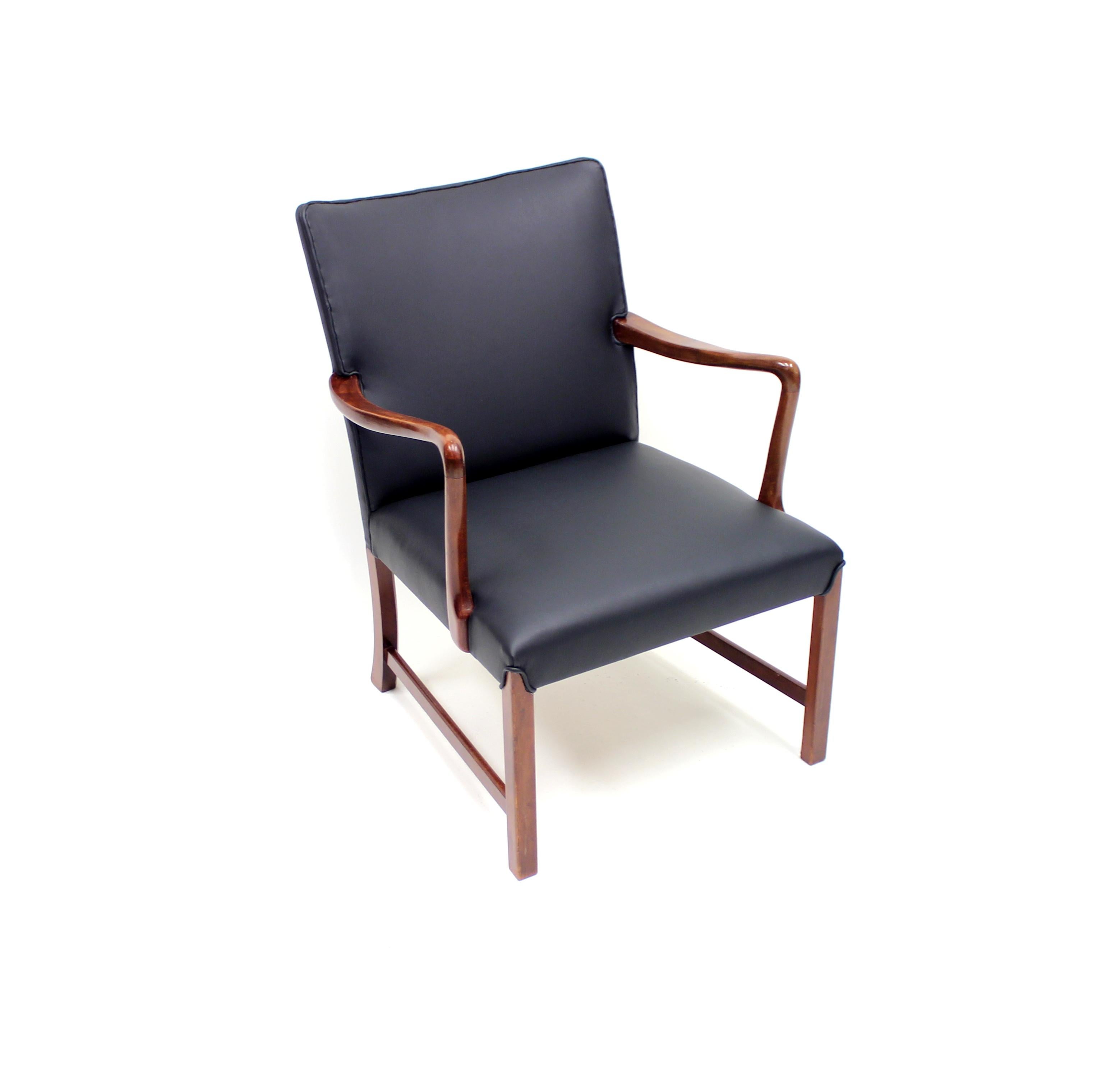 Scandinavian Modern Danish 1756 Easy Chair by Ole Wanscher for Fritz Hansen, 1940s