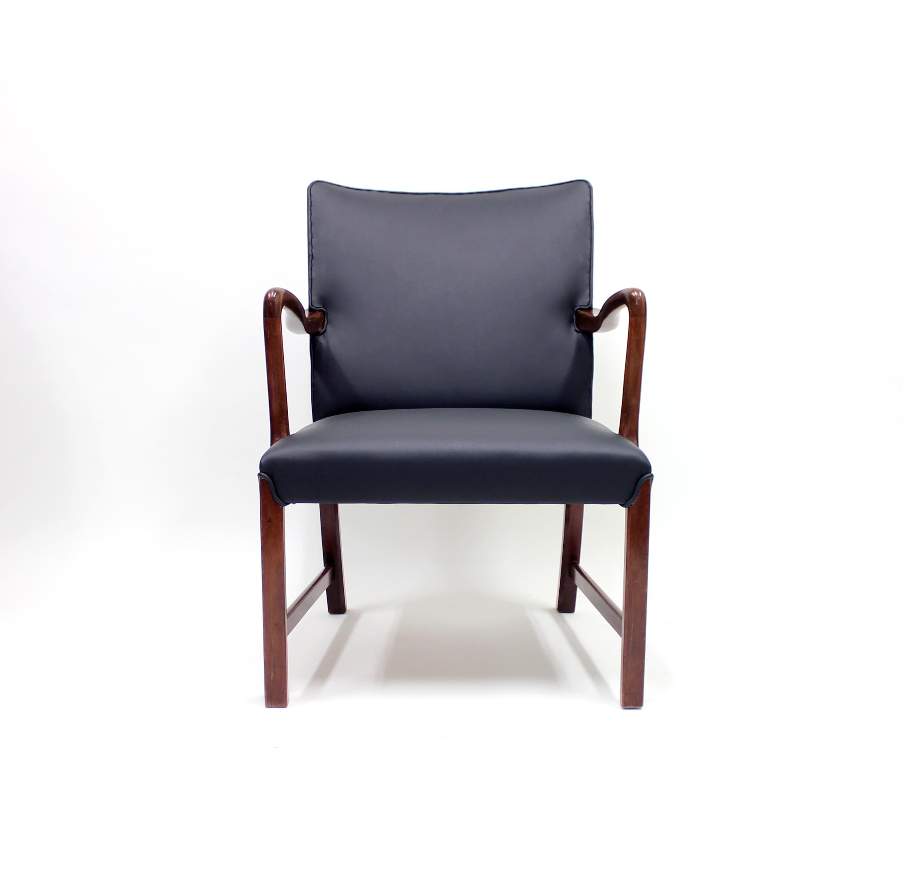 Mid-20th Century Danish 1756 Easy Chair by Ole Wanscher for Fritz Hansen, 1940s