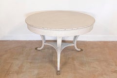 Danish 1810s Painted Hall Center Table with Curving Legs and Brass Lion Paw Feet