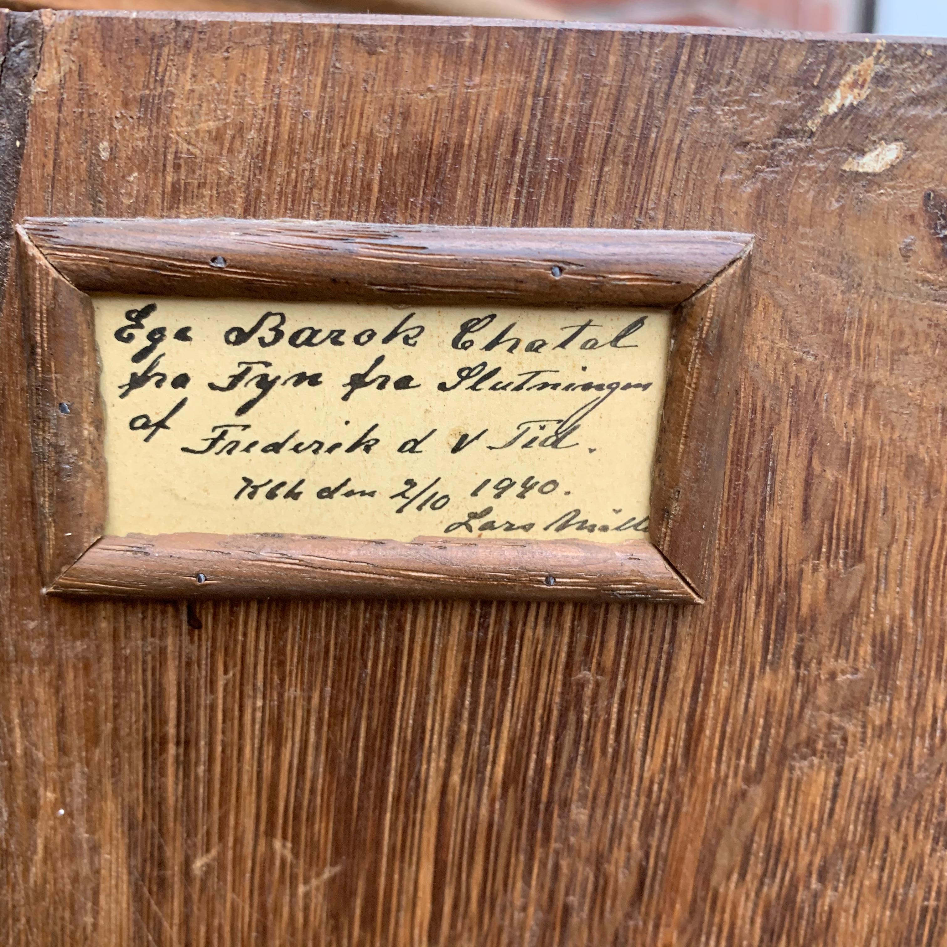 Danish 18th Century Baroque Oak Secretary Writing Desk 6