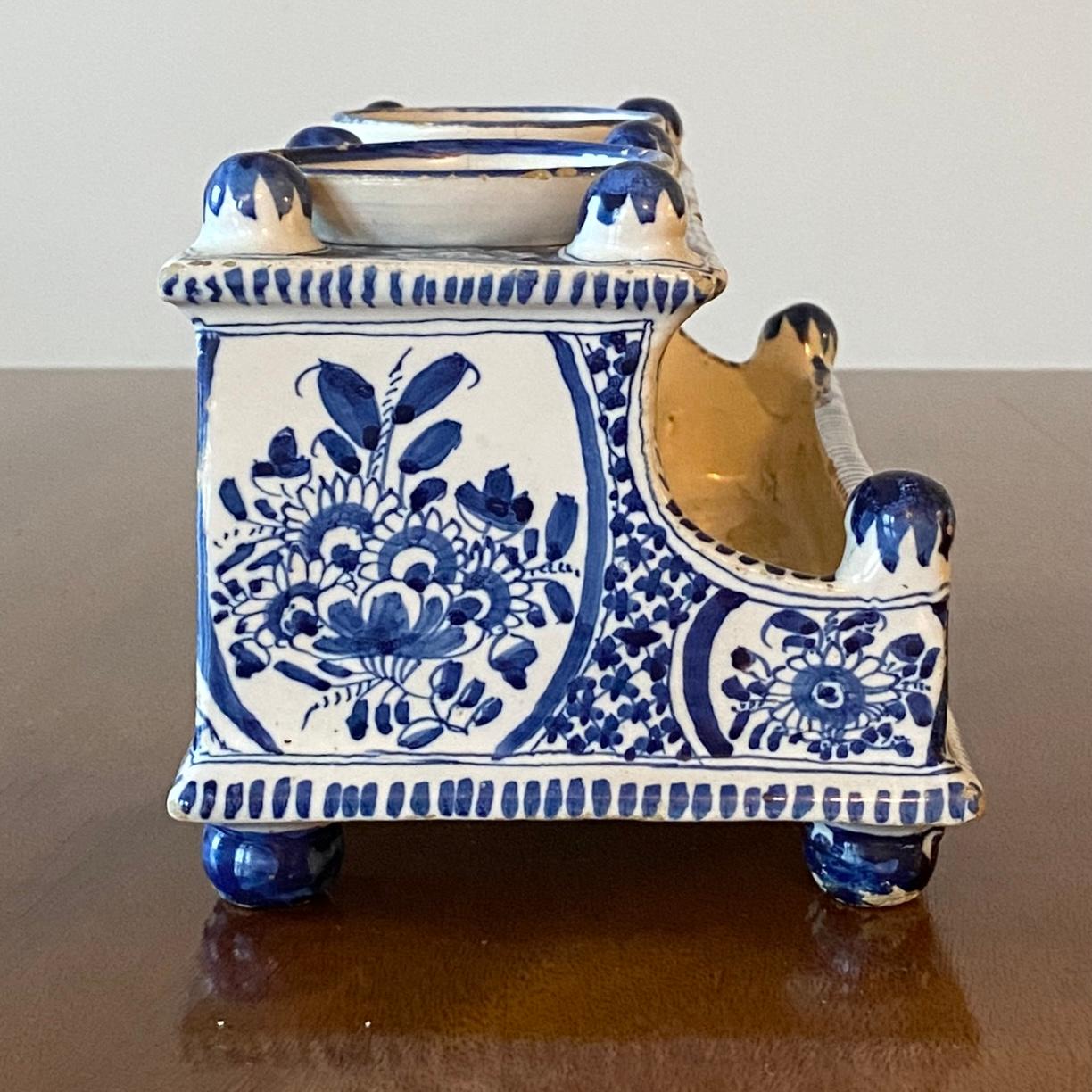 Danish 18th Century Blue Faience Inkwell by Store Kongensgade For Sale 5