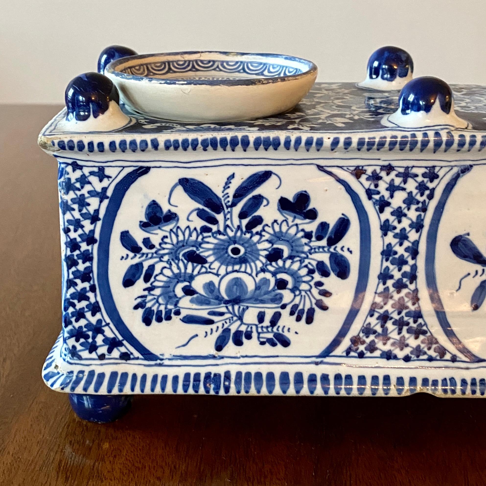 Danish 18th Century Blue Faience Inkwell by Store Kongensgade For Sale 11