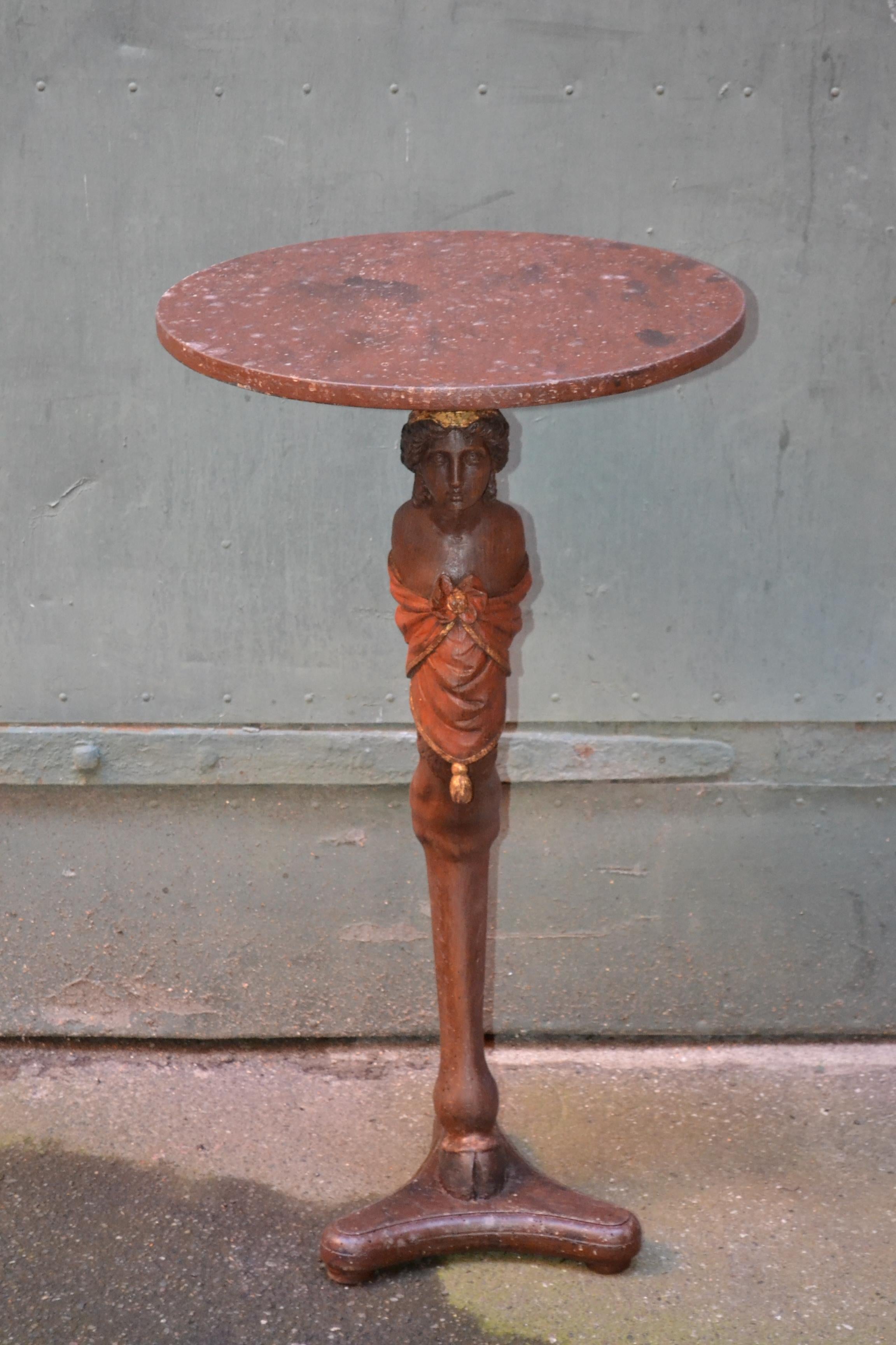 Danish 18th Century Figure Head Gueridon Pedestal Table For Sale 4