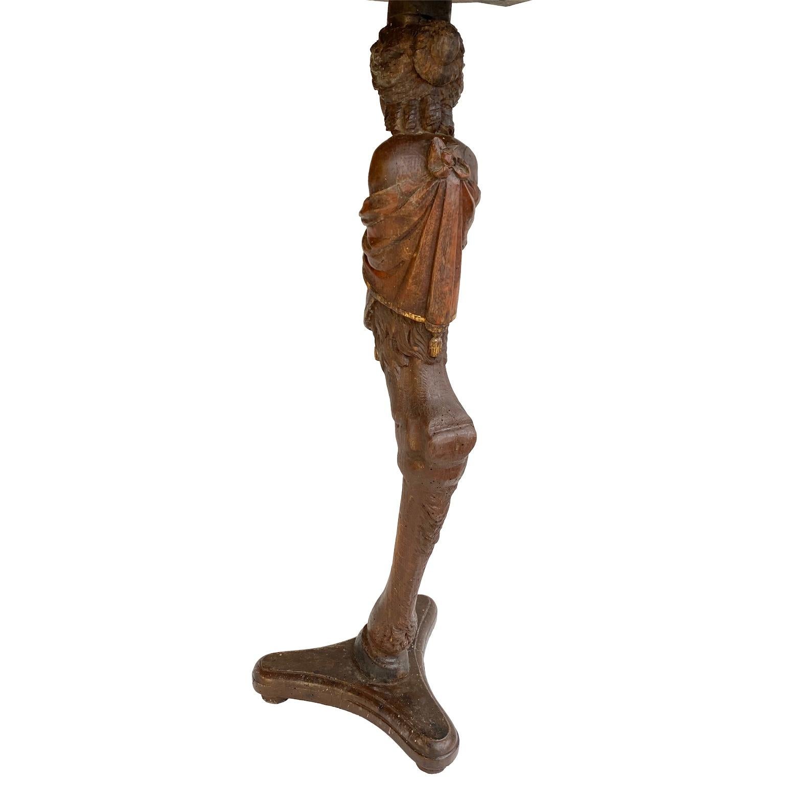 Hand-Painted Danish 18th Century Figure Head Gueridon Pedestal Table For Sale