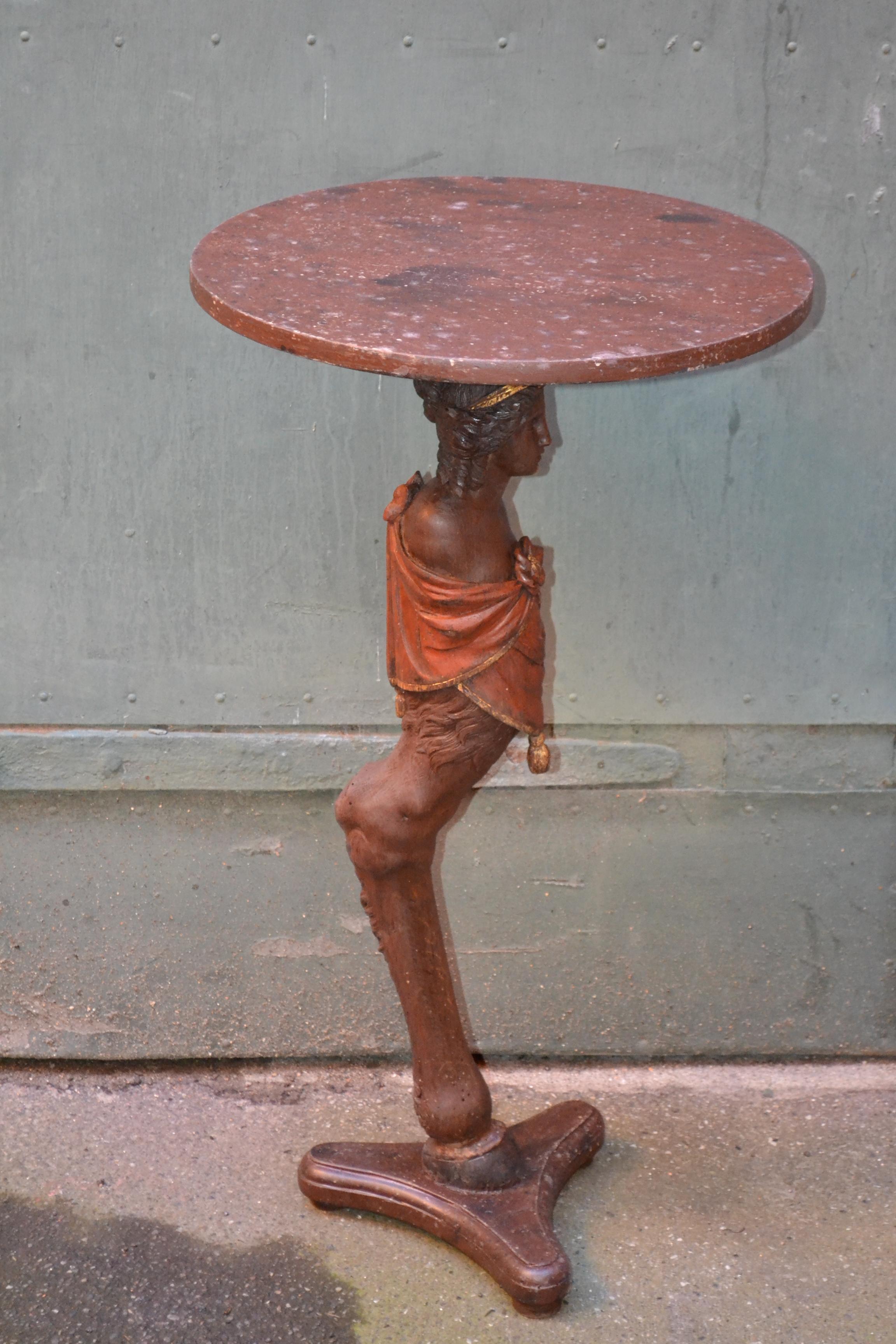 Danish 18th Century Figure Head Gueridon Pedestal Table For Sale 3