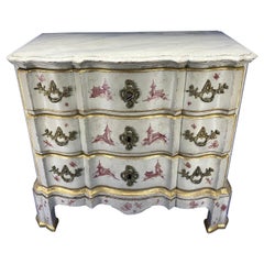 Antique Danish 18th Century Painted Chest of Drawers With Chinoiserie Decor