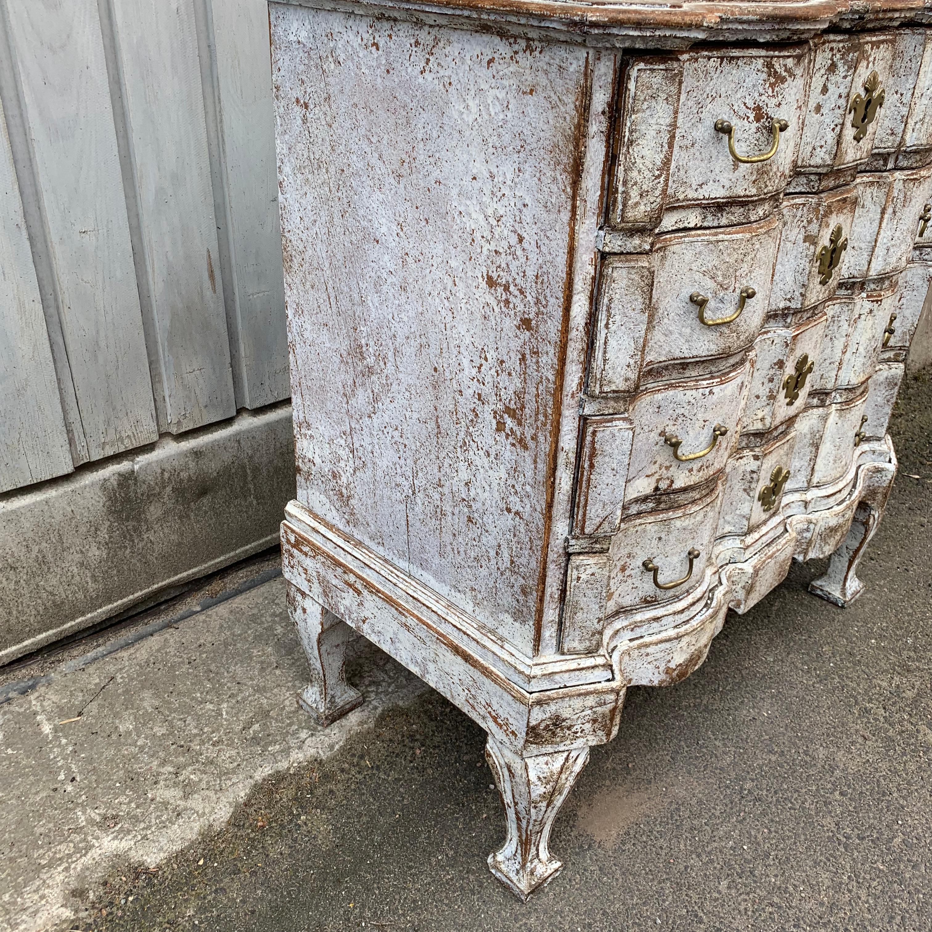 Danish 18th Century Painted Régence Chest of Drawers 2
