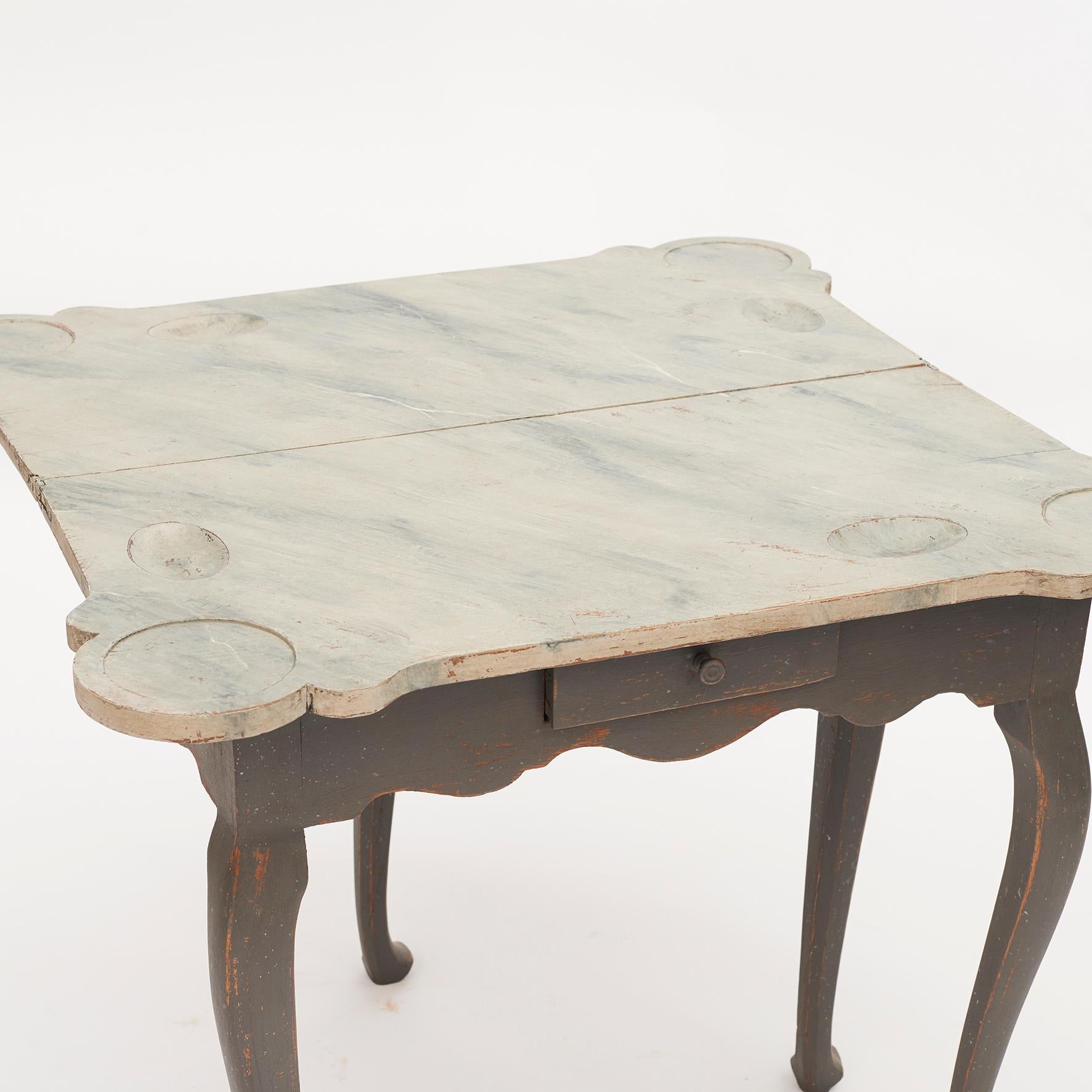Console et table de jeu rococo danoise du 18ème siècle en vente 11