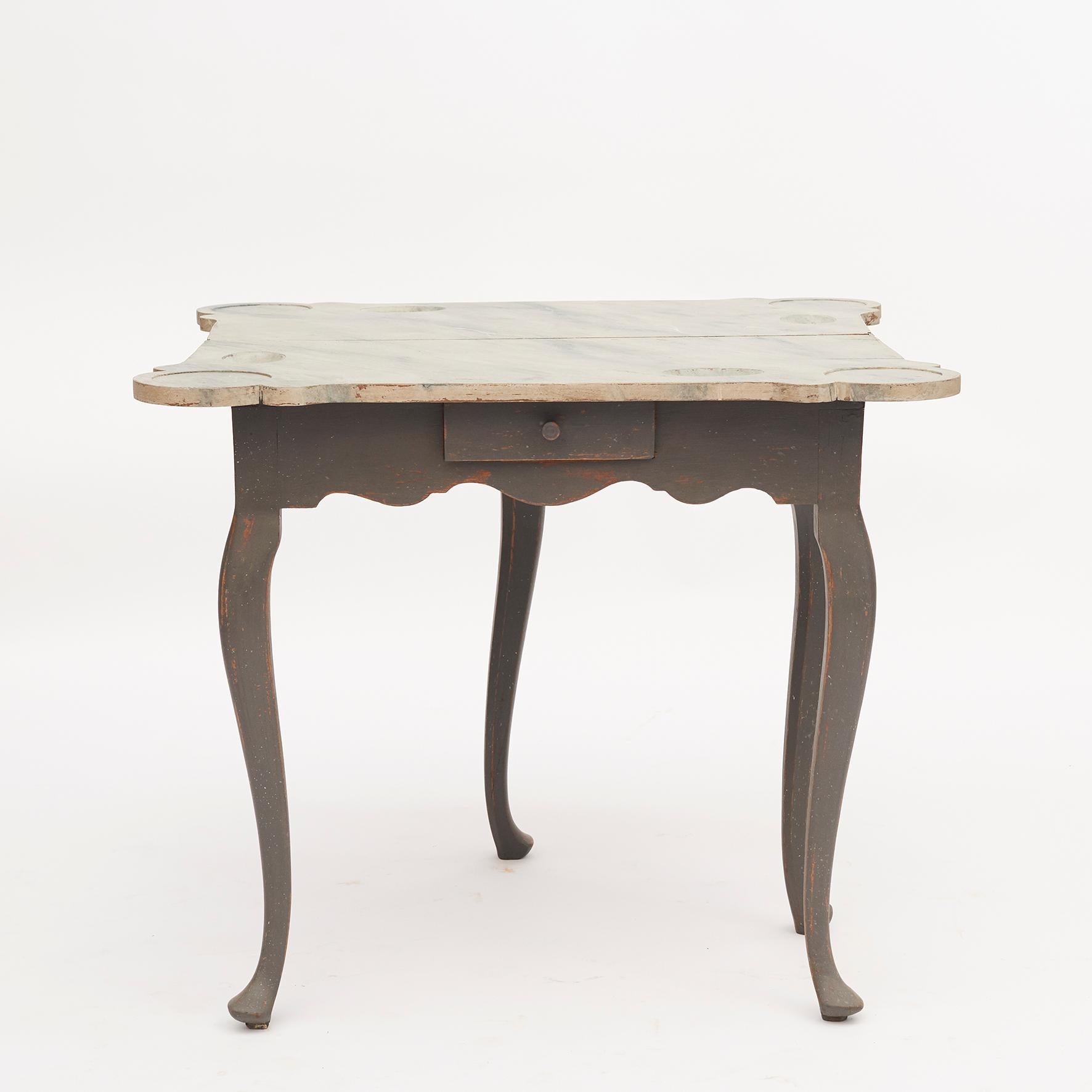 Danois Console et table de jeu rococo danoise du 18ème siècle en vente