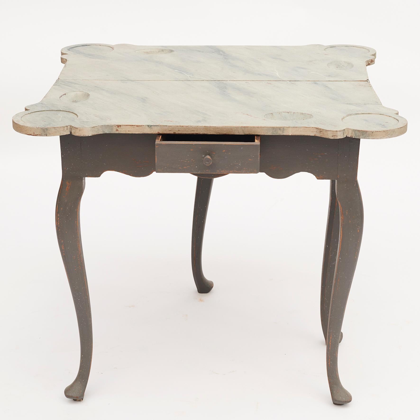 Console et table de jeu rococo danoise du 18ème siècle Bon état - En vente à Kastrup, DK