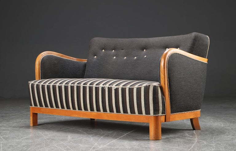 Danish 1930s-1940s Late Art Deco Loveseat in Elmwood at 1stDibs | 1930s ...