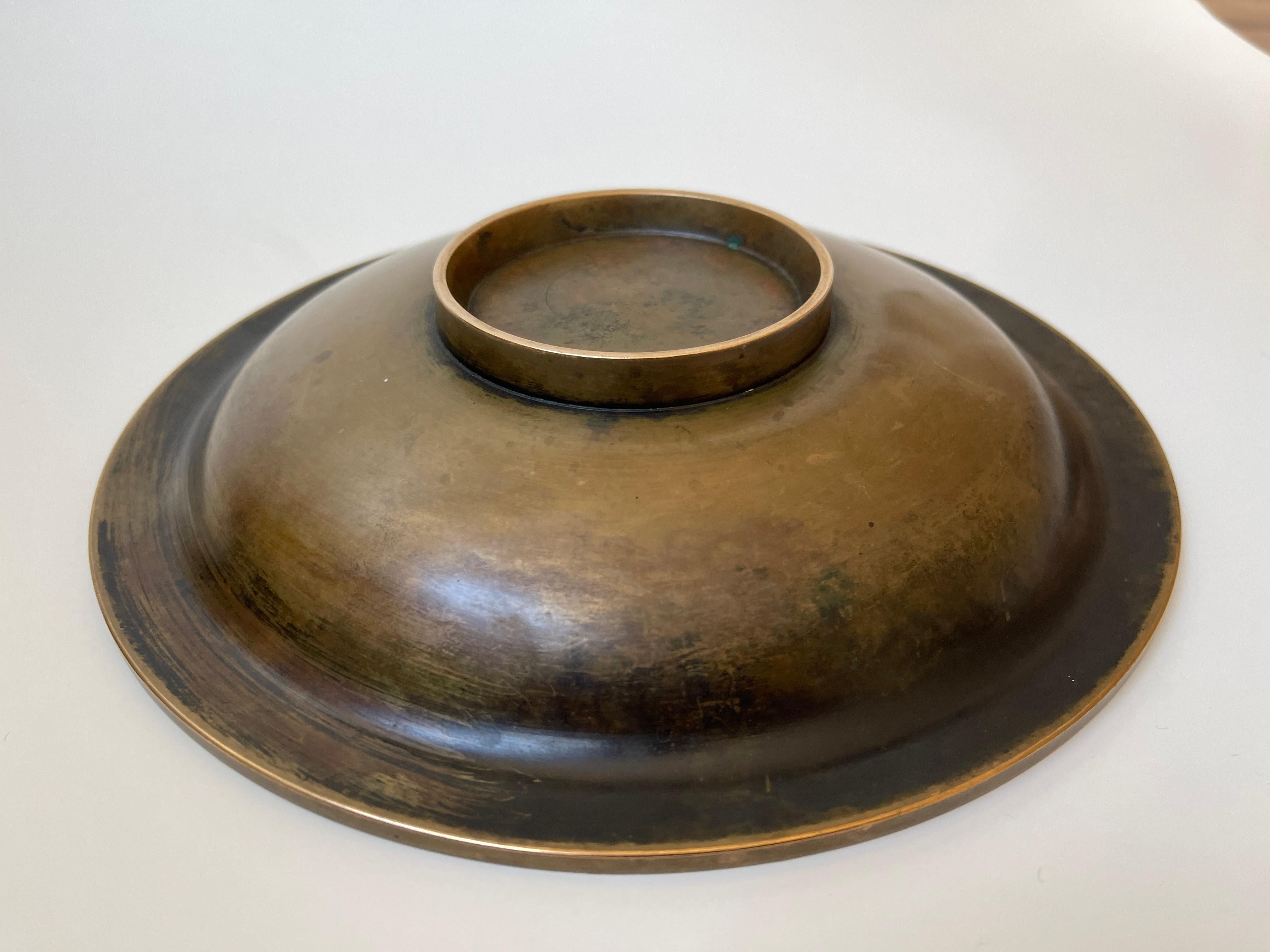 Danish 1930's Art Deco Patinated Bronze Centrepiece Bowl 4