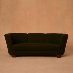 Danish 1930s Banana Sofa Fully Reupholstered