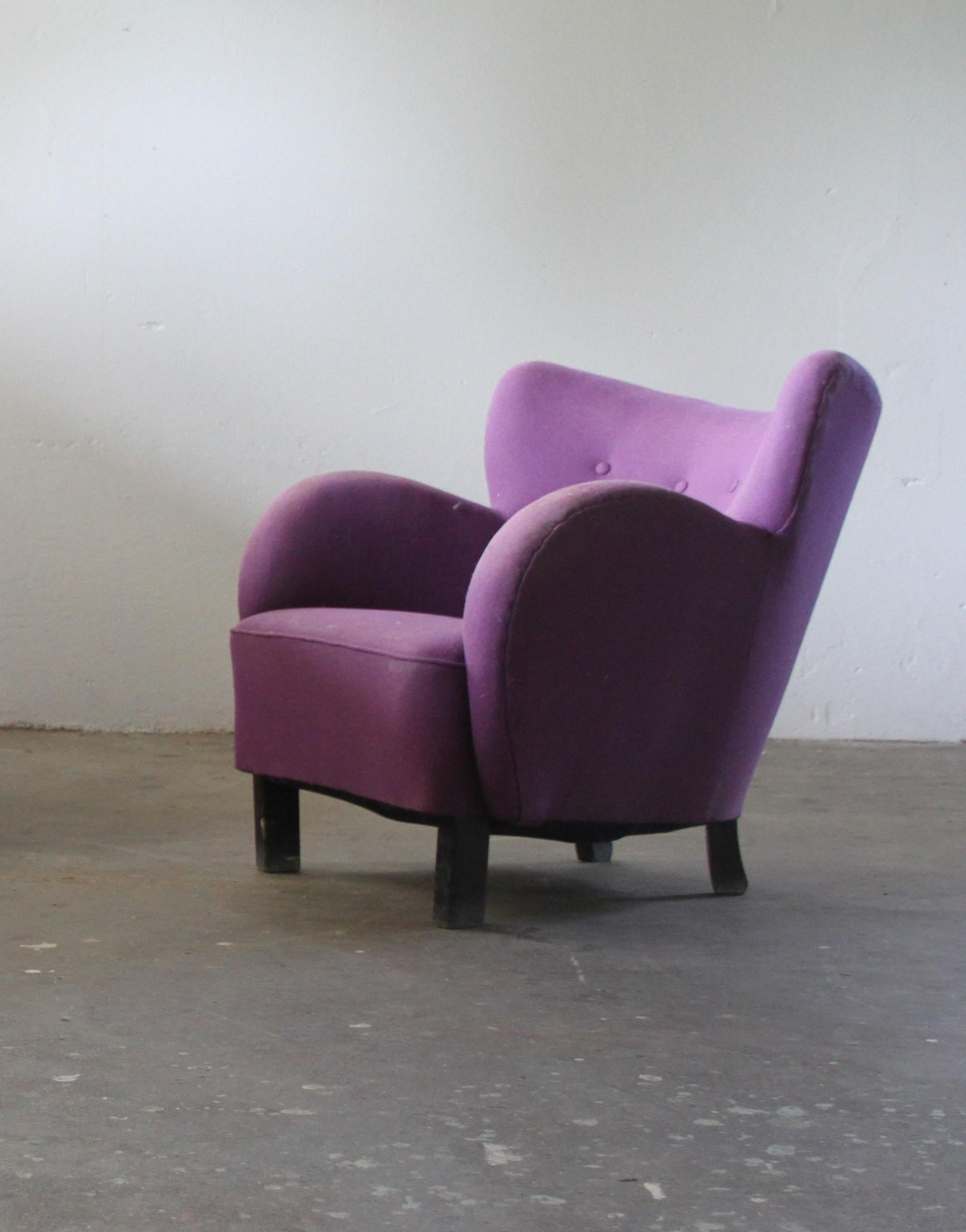 Fauteuil club danois des années 1930, style Fritz Hansen & Flemming Lassen en vente 1