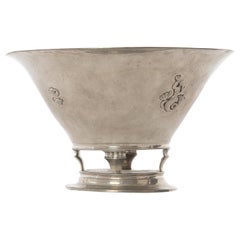 Danish 1930s Decorative Bowl with Mermaid Relief by Just Andersen